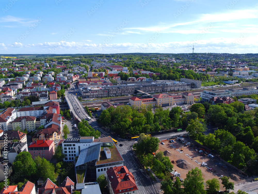 Obraz premium Regensburg, Deutschland: Blick auf den Bahnhof