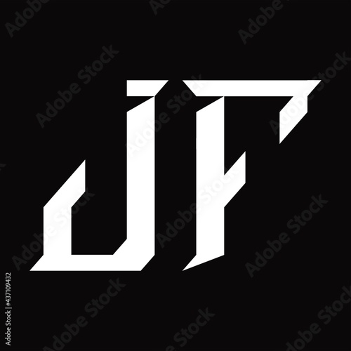 JF Logo monogram with slice shape design template photo