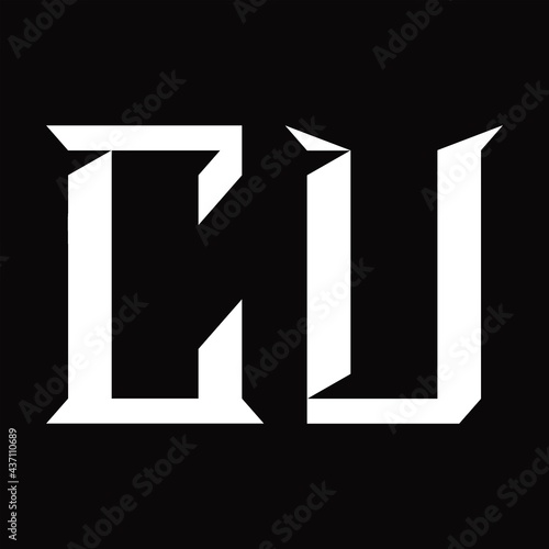 CU Logo monogram with slice shape design template
