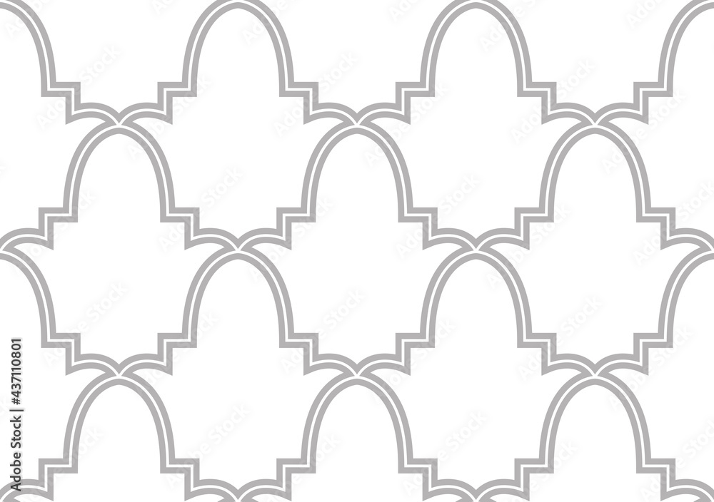 Abstract geometry pattern in Arabian style. Seamless vector background. White and gray graphic ornament. Simple lattice graphic design. Abstract geometry pattern in Arabian style. Seamless vector background. White and gray graphic ornament. Simple lattice graphic design.