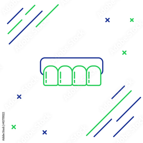 Line Dentures model icon isolated on white background. Teeth of the upper jaw. Dental concept. Colorful outline concept. Vector