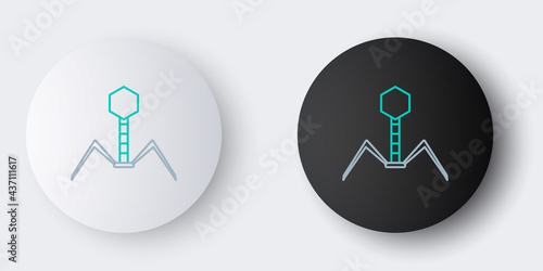 Line Bacteria bacteriophage icon isolated on grey background. Bacterial infection sign. Microscopic germ cause diseases concept. Colorful outline concept. Vector