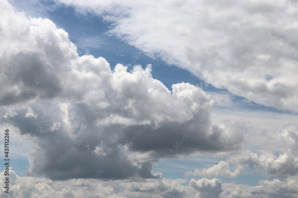 White clouds on a blue sky background, screensaver White clouds on a blue sky background, screensaver