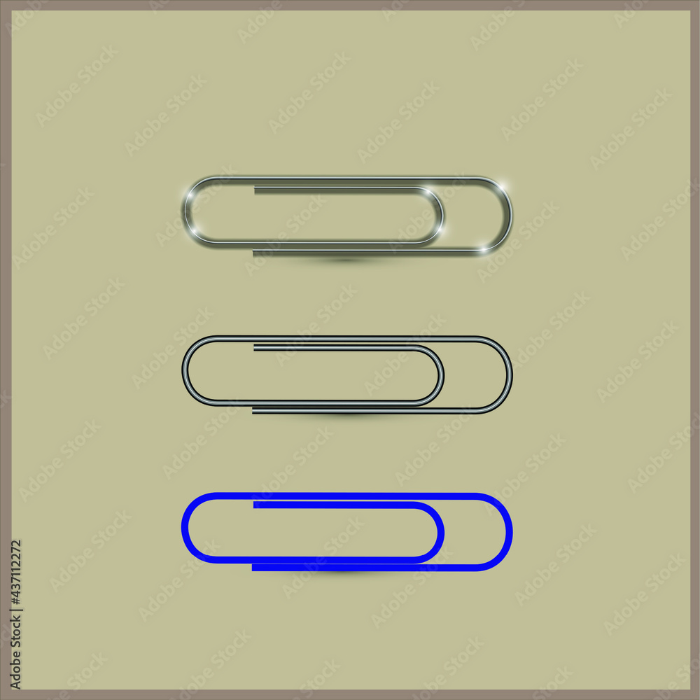 Set office paper clips. Metal, iron, plastic paper clip on a beige background. Set office paper clips. Metal, iron, plastic paper clip on a beige background.
