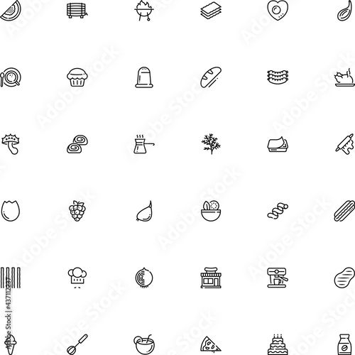 icon vector icon set such as: nobody, clean, yellow, mix, spoon, break, style, soft, beach, fun, cookie, storefront, shiitake, broken, household, scrambled, cold, instant, powder, cep, wheat, protein