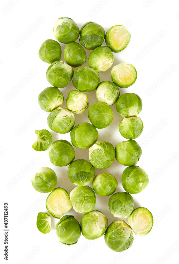 brussels cabbage isolated on white background brussels cabbage isolated on white background