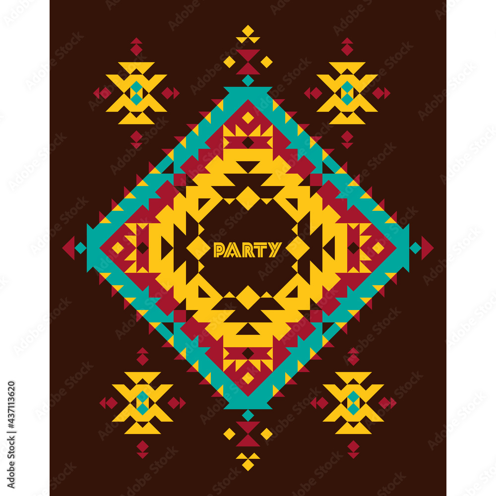 Vector Mexican Background. Ethnic Pattern. Party Invitation