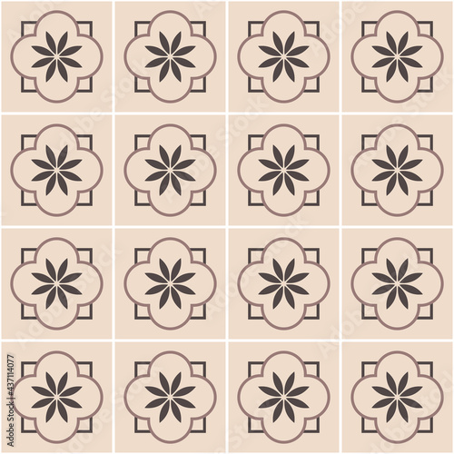 vector seamless pattern with square ceramic tiles.
