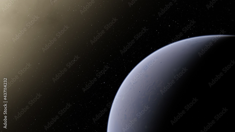 planet in deep space, science fiction wallpaper 3d render