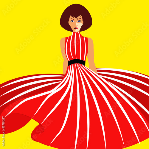 Fashin girl woman lady in red