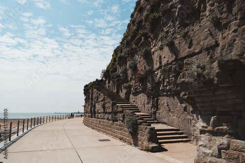 Beautiful view of Ramsgate East Cliff Promenade and the Beach on sunny day photo