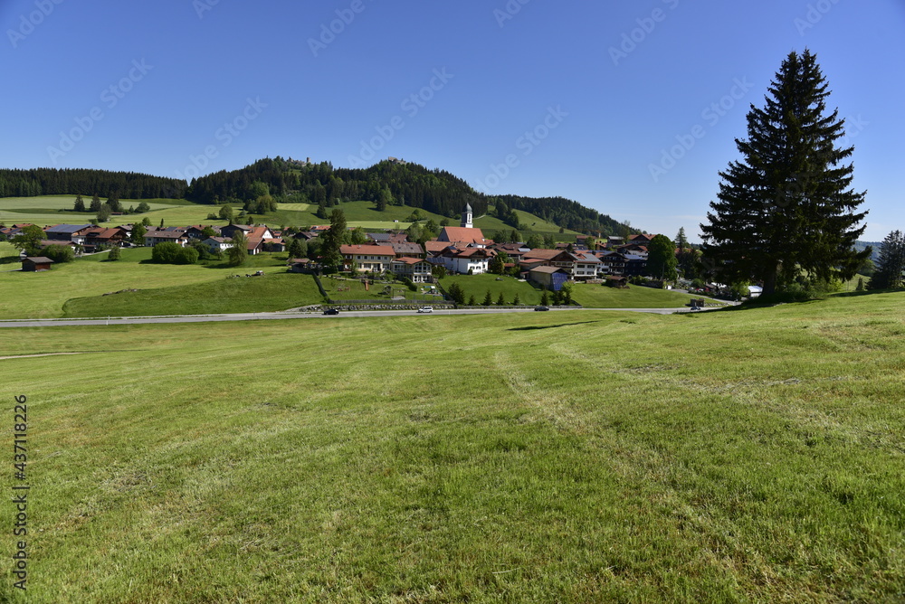 Eisenberg im Allgäu mit Ruine Freyberg und Eisenberg
im Sommer