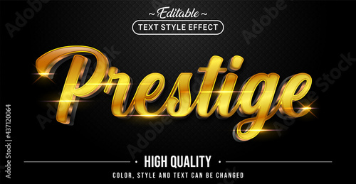 Editable text style effect - Prestige text style theme.