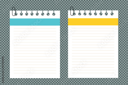 Set of paper sheets A4, with shadows, realistic paper page