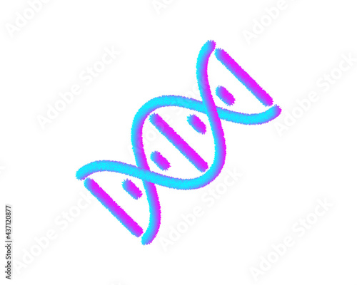 DNA fluffy icon vector.Fur Modern 3d life evolution sign isolated. Business, internet concept. Trendy vector biology gene symbol for website design, web. Logo chromosome illustration