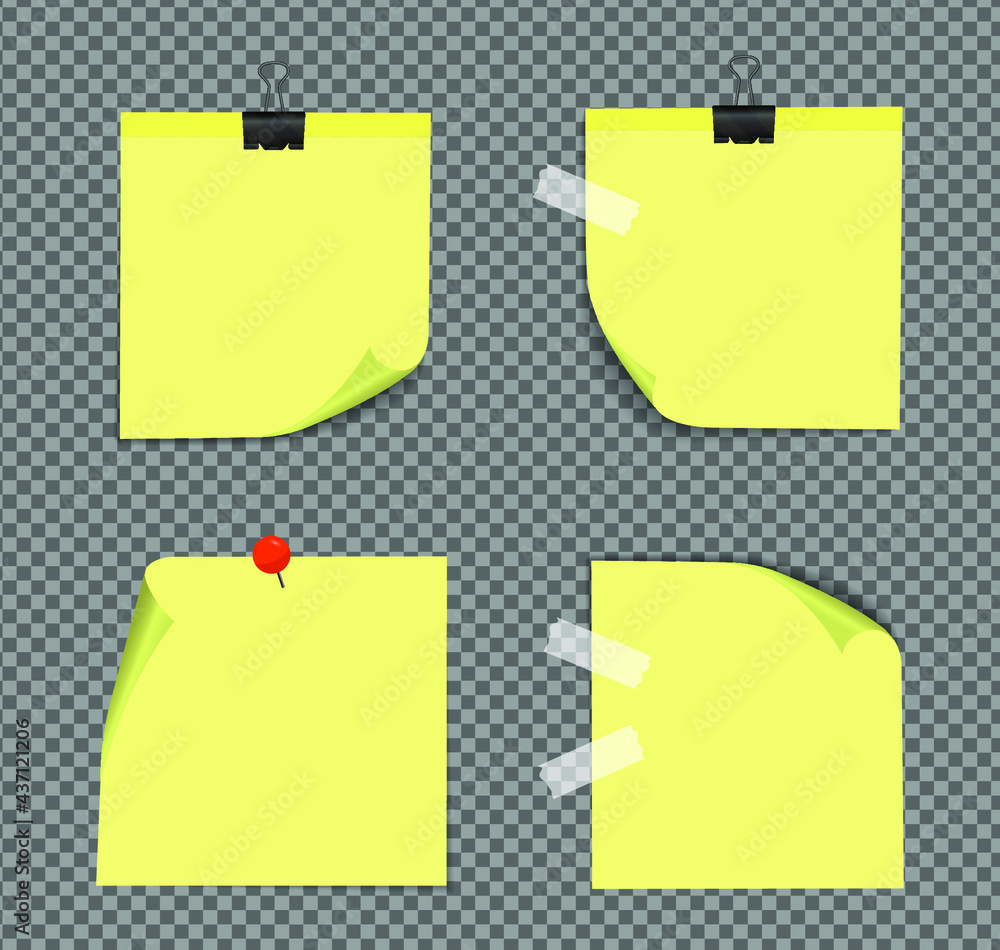 Realistic sticky notes isolated with real shadow . Square sticky paper reminders with shadows, paper page . Realistic sticky notes isolated with real shadow . Square sticky paper reminders with shadows, paper page .