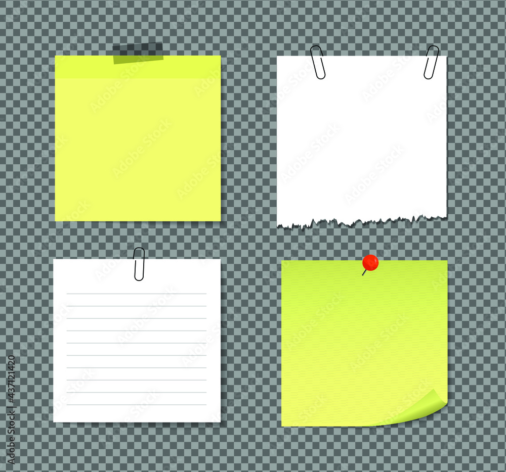 Realistic sticky notes isolated with real shadow on white background. Square sticky paper reminders with shadows, paper page mock up. Realistic sticky notes isolated with real shadow on white background. Square sticky paper reminders with shadows, paper page mock up.