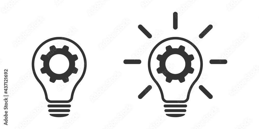 Lamp and Cogwheel - An innovative lamp and gear. Web design. Lamp and Cogwheel - An innovative lamp and gear. Web design.