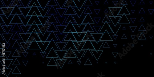 Dark BLUE vector template with lines, triangles.