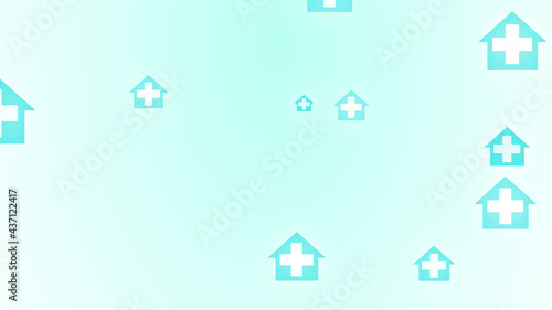 Wallpaper Mural Medical health blue green cross on home pattern background. Abstract banners with prevent virus infection and healthcare stay home concept. Torontodigital.ca