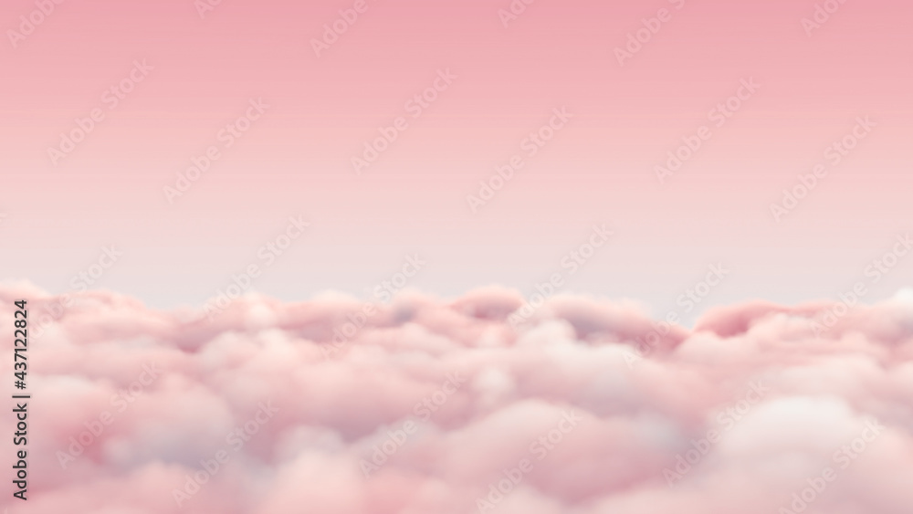 pink soft clouds in the sky frontal view stage fluffy cotton candy ...