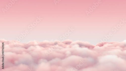 pink soft clouds in the sky frontal view stage fluffy cotton candy dream background