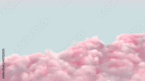 pink soft clouds in the blue sky background stage fluffy cotton candy 