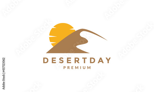 abstract mountain desert with sunset logo symbol vector icon illustration graphic design