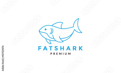 lines fat shark logo symbol vector icon illustration graphic design