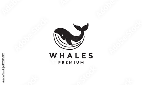 blue whale modern logo symbol vector icon illustration graphic design