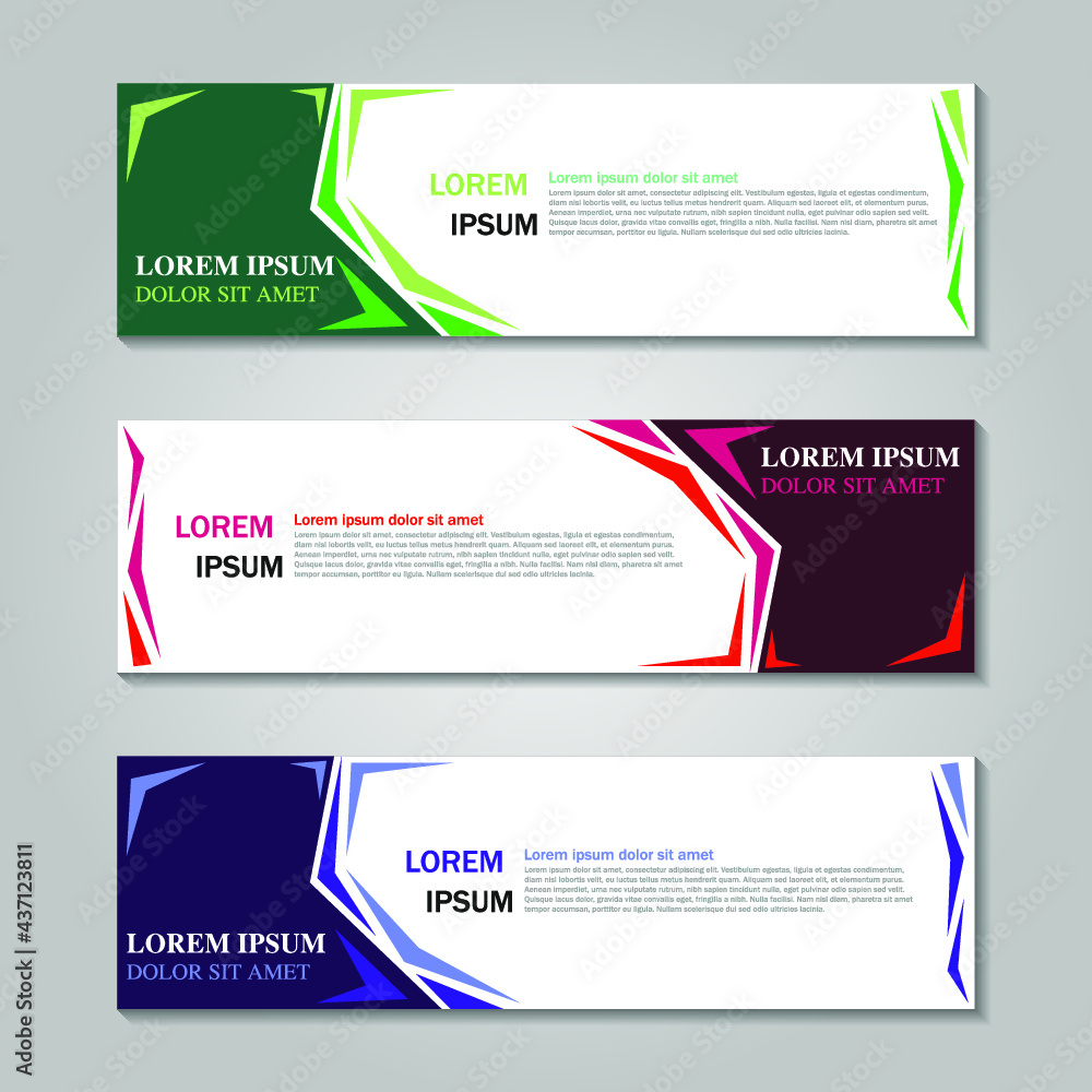 Set of long banners