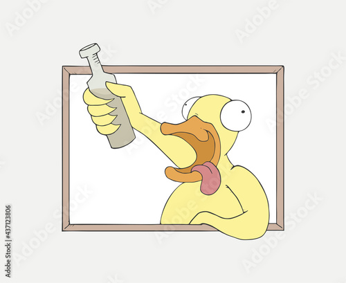 Crazy drunk duck