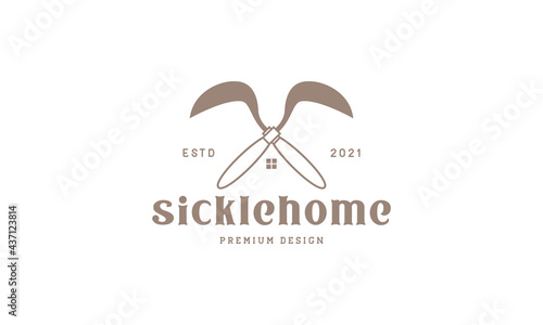 sickle and home garden logo symbol vector icon illustration graphic design