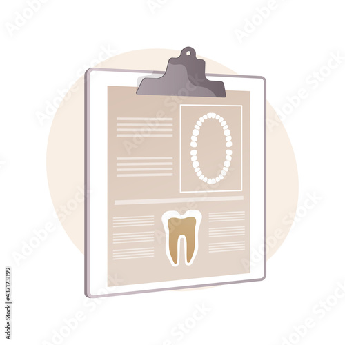 Dental patient card abstract concept vector illustration.