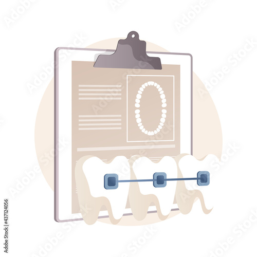 Dental braces abstract concept vector illustration.