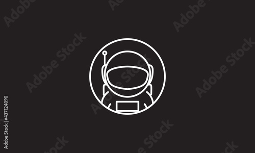 circle astronaut lines logo symbol vector icon illustration graphic design