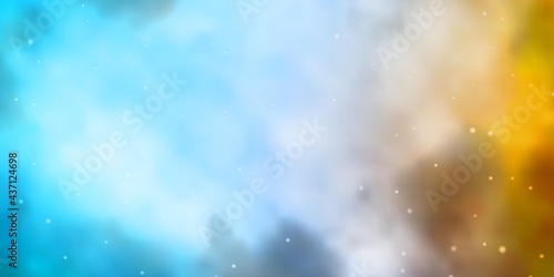 Light Blue  Yellow vector texture with beautiful stars.