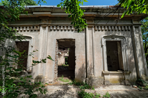 Gunaros, Serbia - May 28, 2021: The abandoned summer house "Engelman" is a legacy of the large Engelman family, built at the beginning of the 20th century.