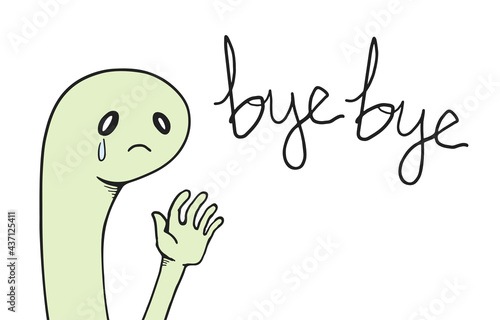Sad expression and bye message