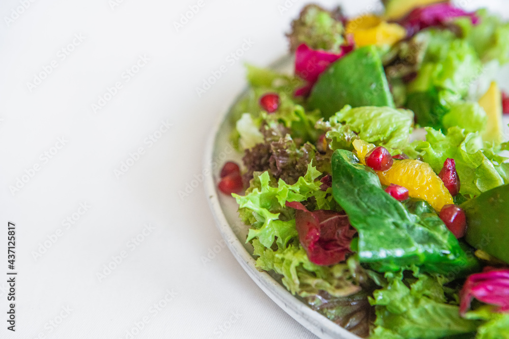 dish salad slicing fresh greens spinach avocado dish salad slicing fresh greens spinach avocado