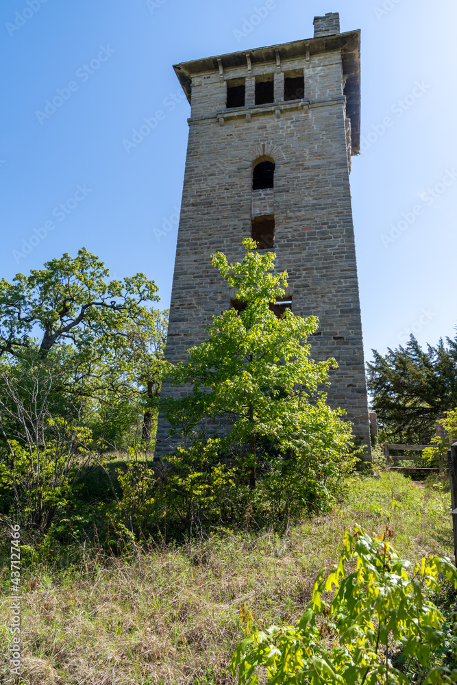 The old tower at Ha Ha Tonka State Park, in Lake of the Ozarks, Missouri on a spring day The old tower at Ha Ha Tonka State Park, in Lake of the Ozarks, Missouri on a spring day
