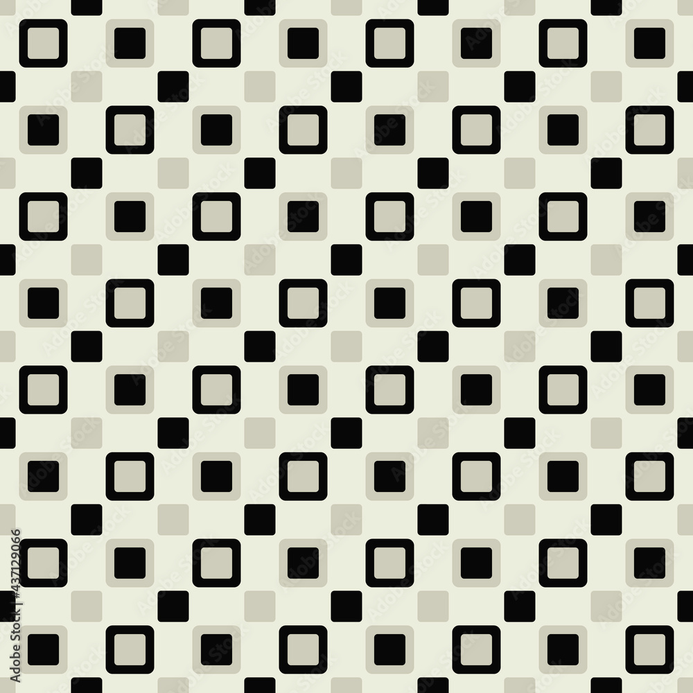 Fototapeta premium Checkered beige and black tiles. Vector seamless tile and checkered.