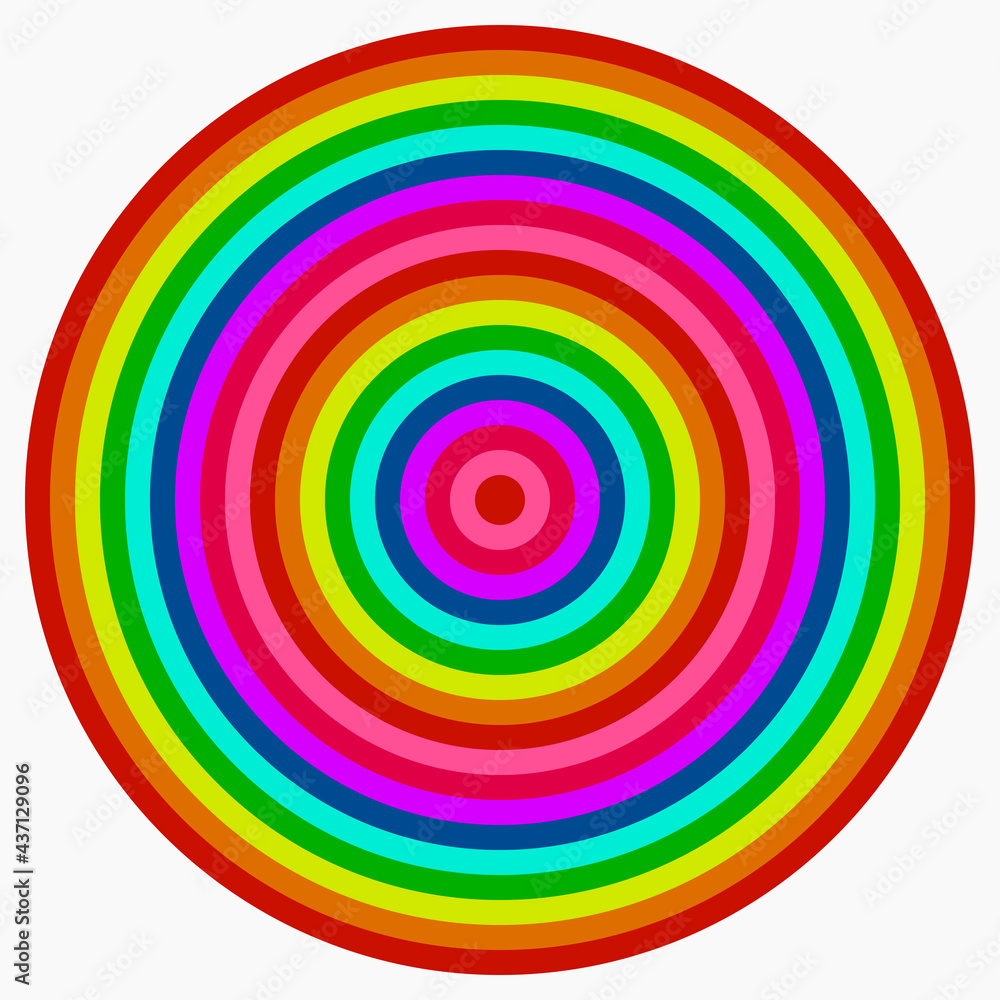 Obraz premium Vector rainbow circles. In one multicolor circles.