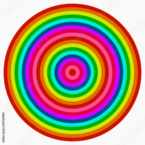 Vector rainbow circles. In one multicolor circles.