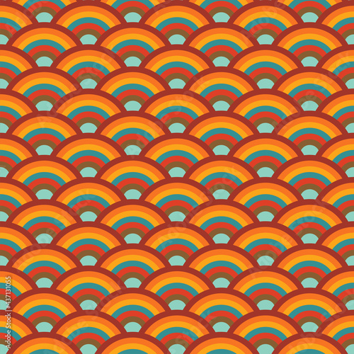 Retro seamless pattern - colorful nostalgic background design