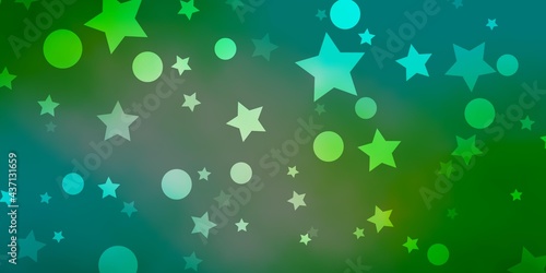 Light Blue, Yellow vector template with circles, stars.