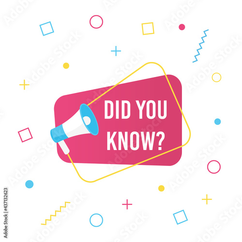 Did you know banner for education, business, advertising.
