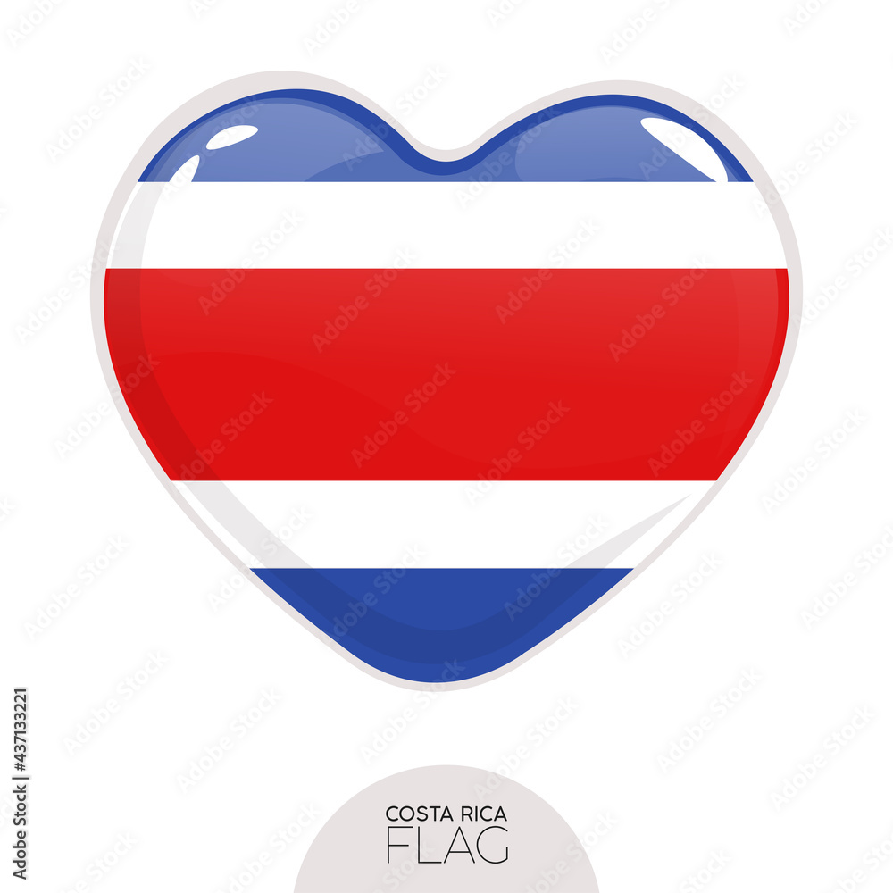 Isolated flag costa rica in heart symbol vector illustration Isolated flag costa rica in heart symbol vector illustration