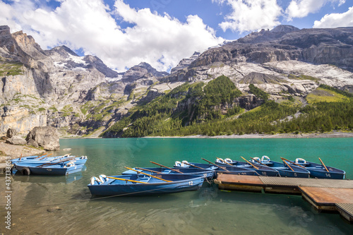 The Kandersteg Valley and Oeschinen Lake in Switzerland 