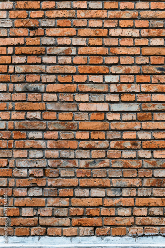 old red brown brick wall for background or texture
